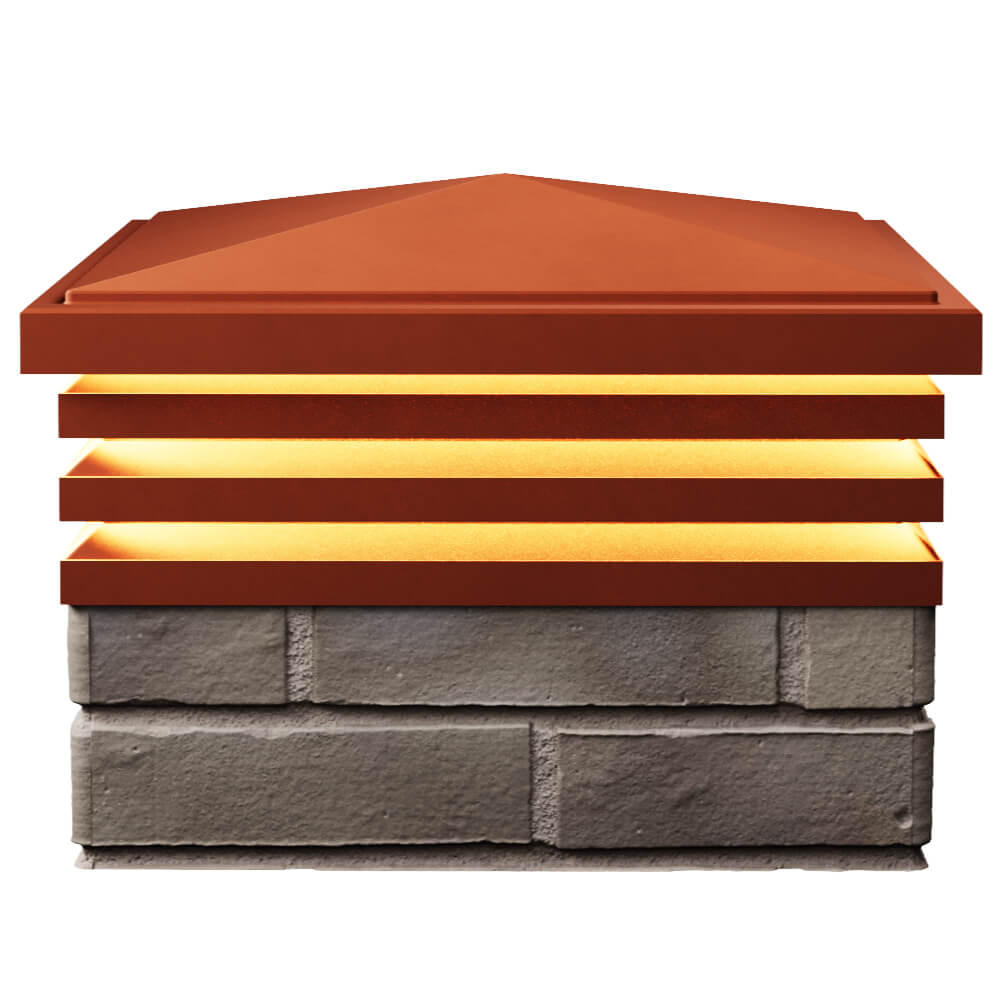 Колпак Zking Бона ХайТек Красный на столб 1.5х1.5 кирпича (385х385мм) с подсветкой в Улан-Удэ фото