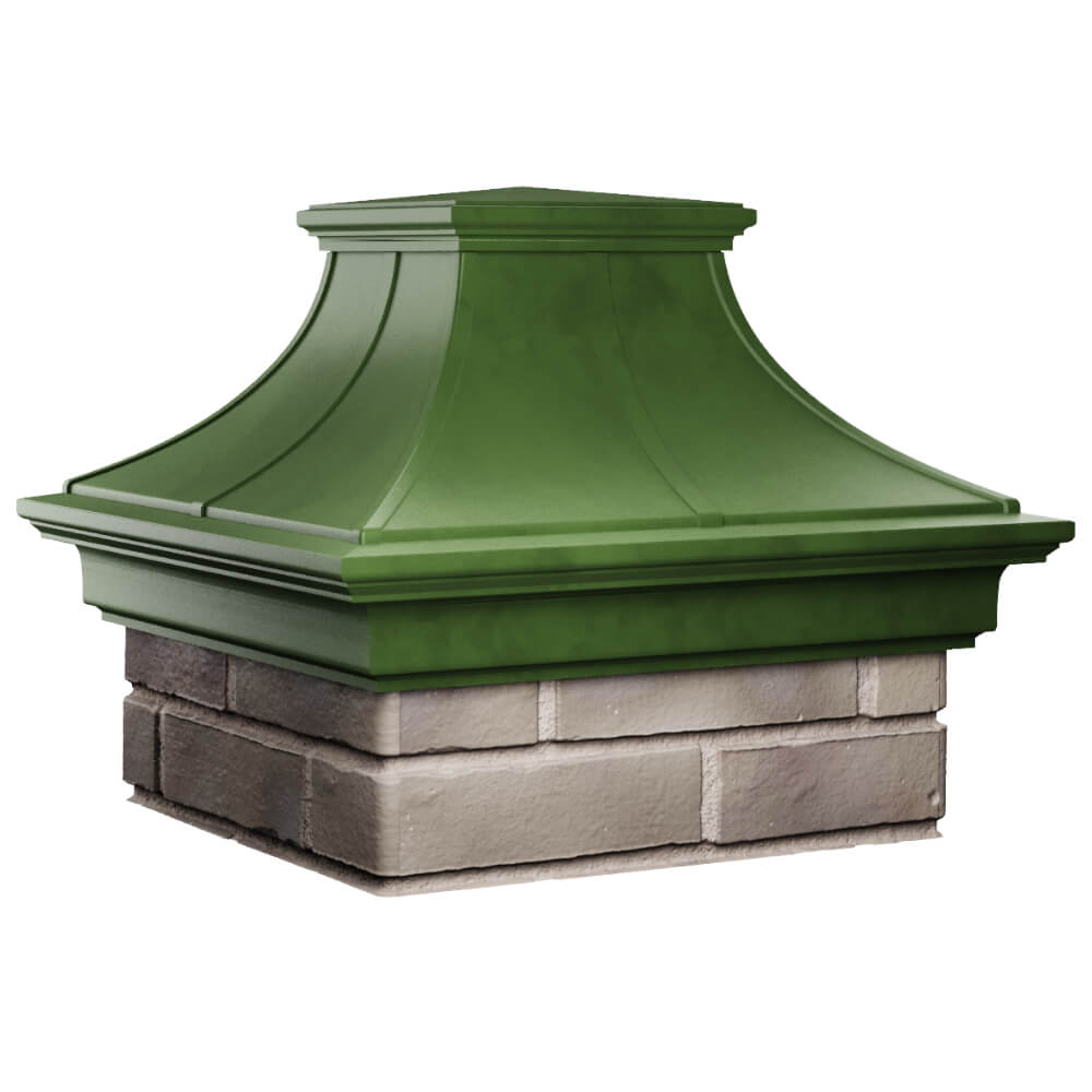 Колпак Zking Монблан Премиум Зеленый на столб 1.5х1.5 кирпича (385х385мм) в Улан-Удэ фото