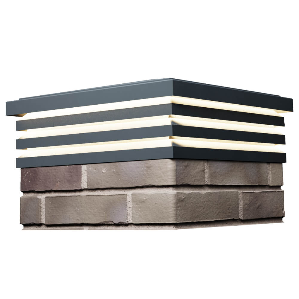 Колпак Zking Бона ХайТек Серый на столб 1.5х1.5 кирпича (385х385мм) с подсветкой в Улан-Удэ фото