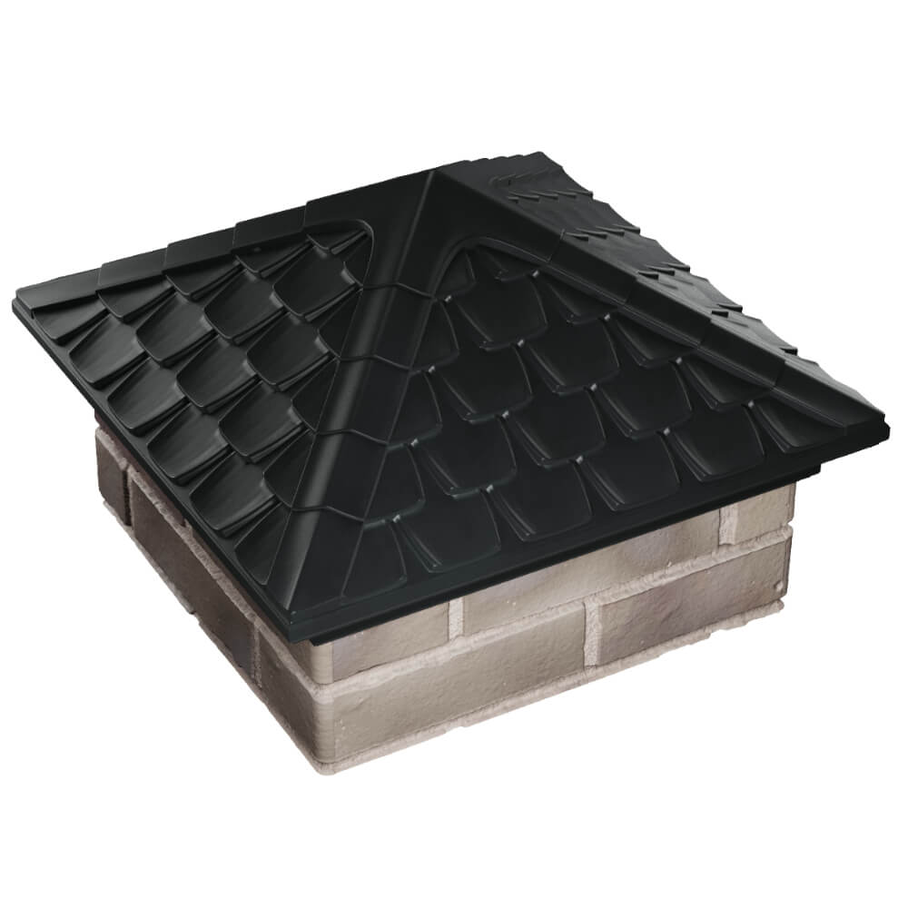 Колпак Zking Эльбрус Черный на столб 1.5х1.5 кирпича (385х385мм) в Улан-Удэ фото