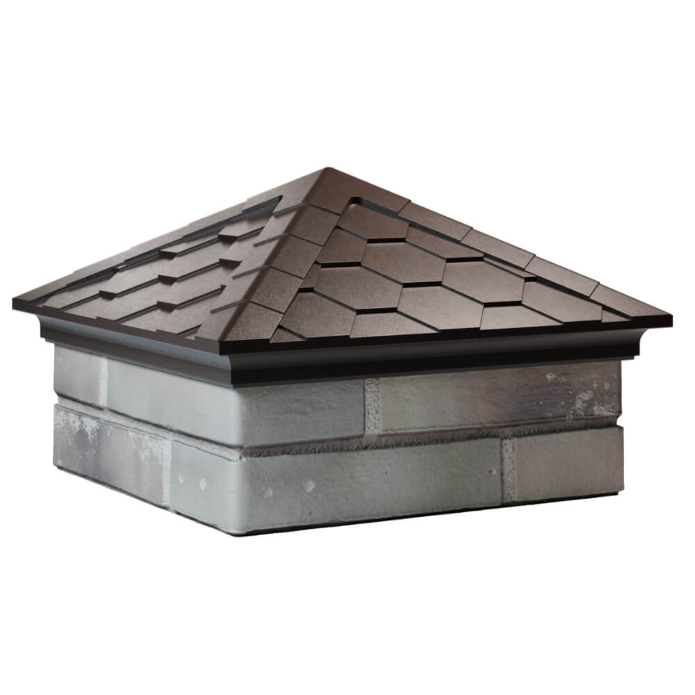 Колпак Zking Эверест Коричневый на столб 1.5х1.5 кирпича (390х390мм) в Улан-Удэ фото