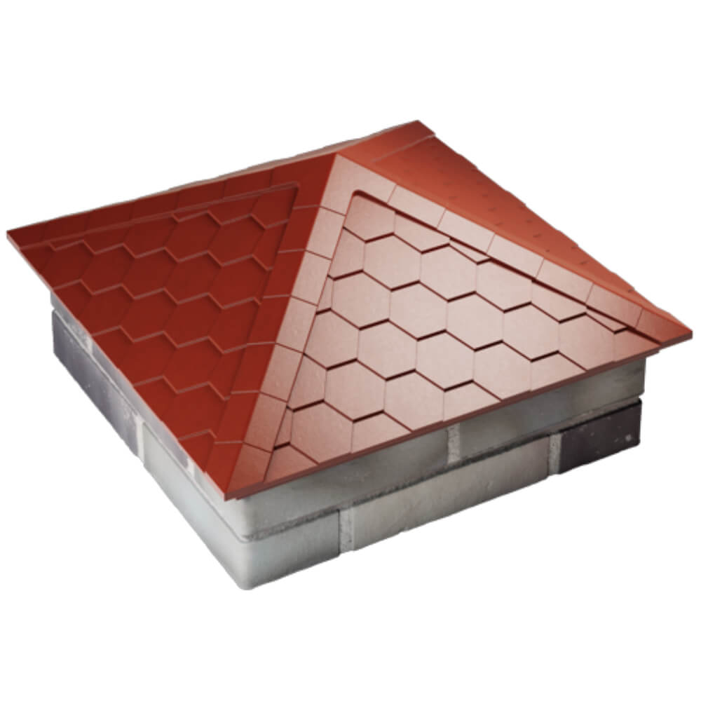 Колпак Zking Эверест Красный на столб 2х2 кирпича (535х535мм) Улан-Удэ фото